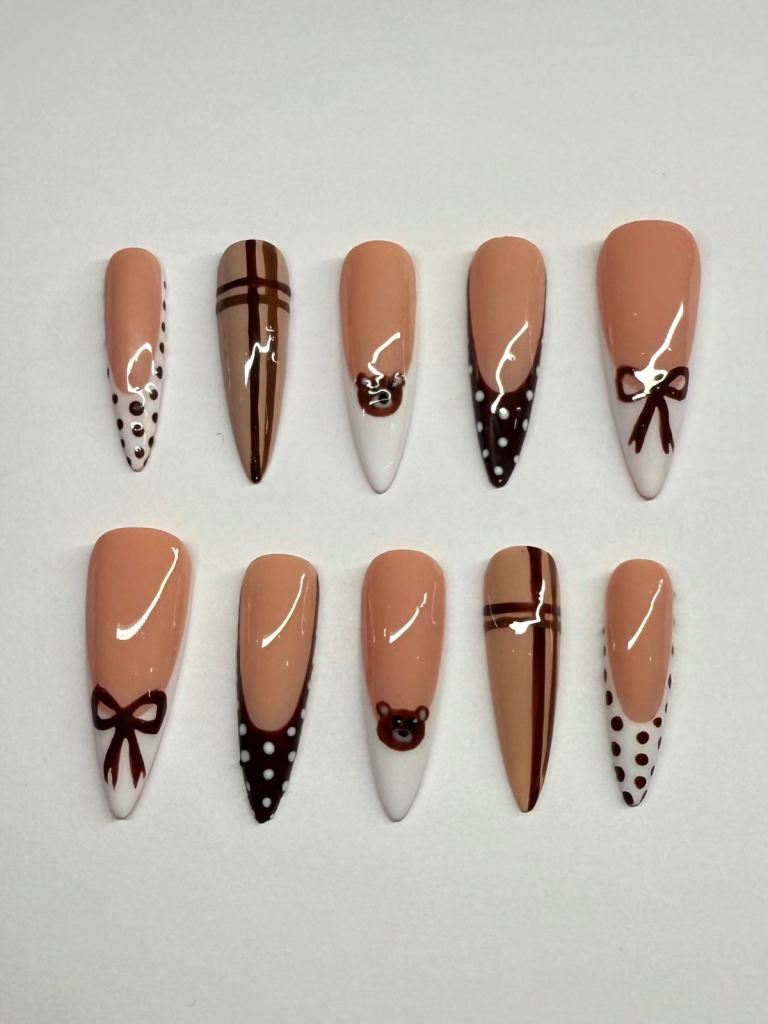 Teddy Bear Press On Nails