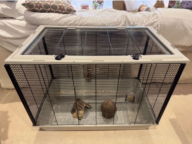Hamster cage with accessories