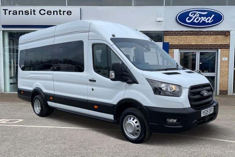 2025 Ford Transit 460 Trend L4 H3 ELWB High Roof 17 Seat Minibus RWD 2.0 EcoBlue 130ps Manual Min...