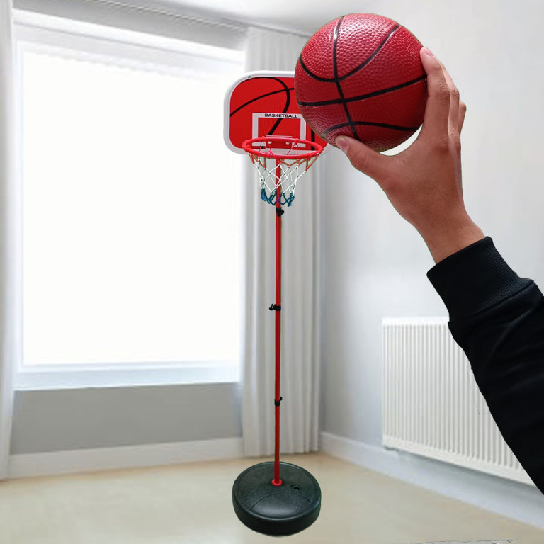 BASKETBALL Portable Max 1.7m Adjustable Hoop Adjustable Height Indoor Outdoor