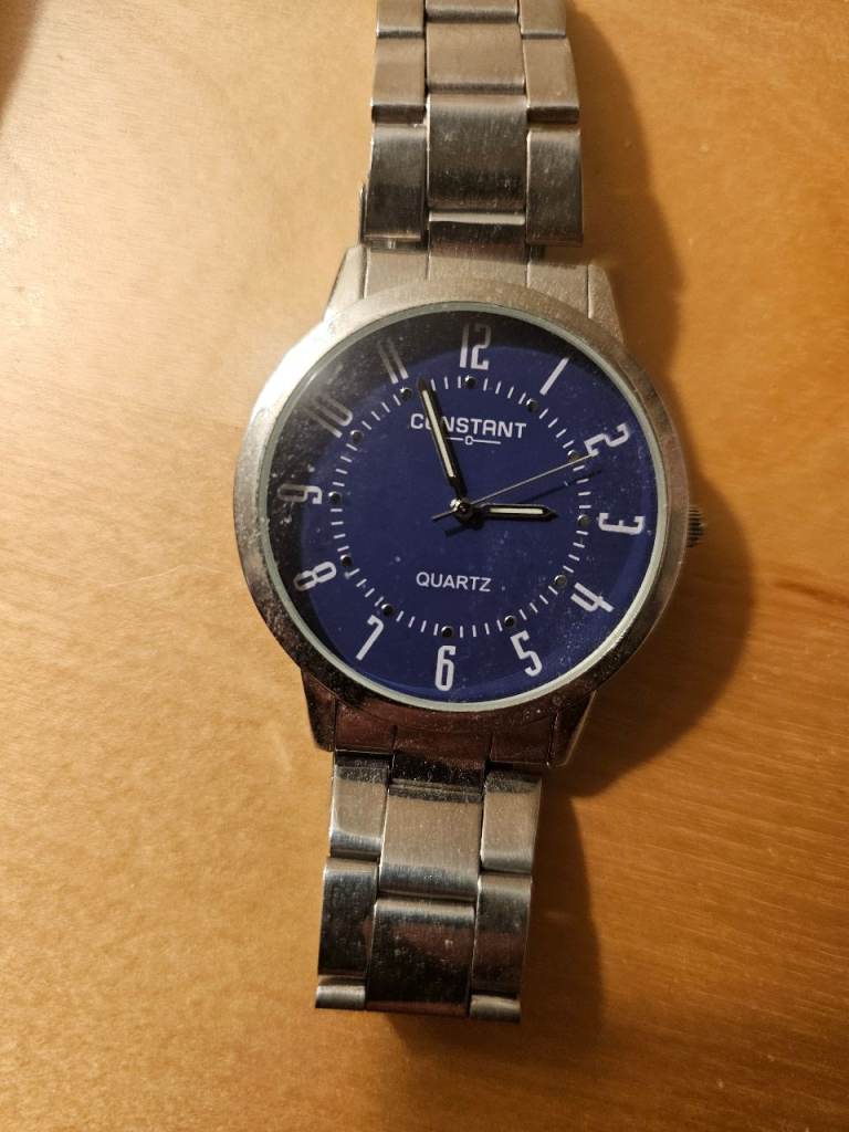 Constant Quartz Men's Blue Dial 43mm Stainless Steel Bracelet Watch S565S