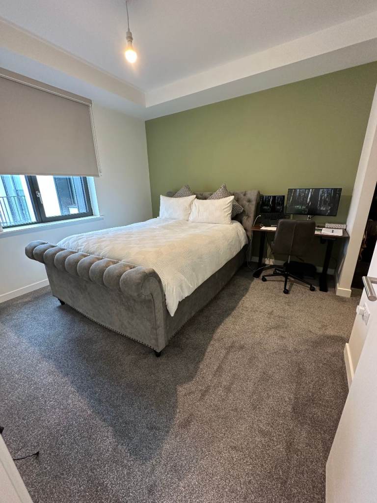 Furniture Village Aurora Ottoman King Brushed Silver