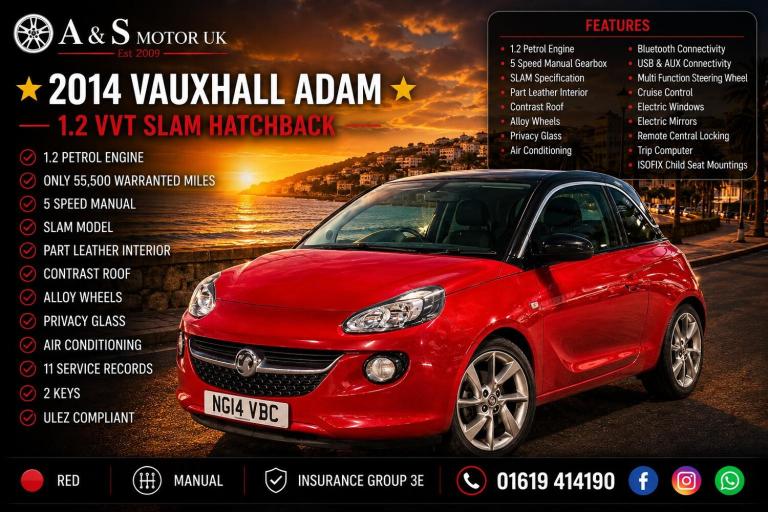 VAUXHALL ADAM 1.2 16v SLAM 2014