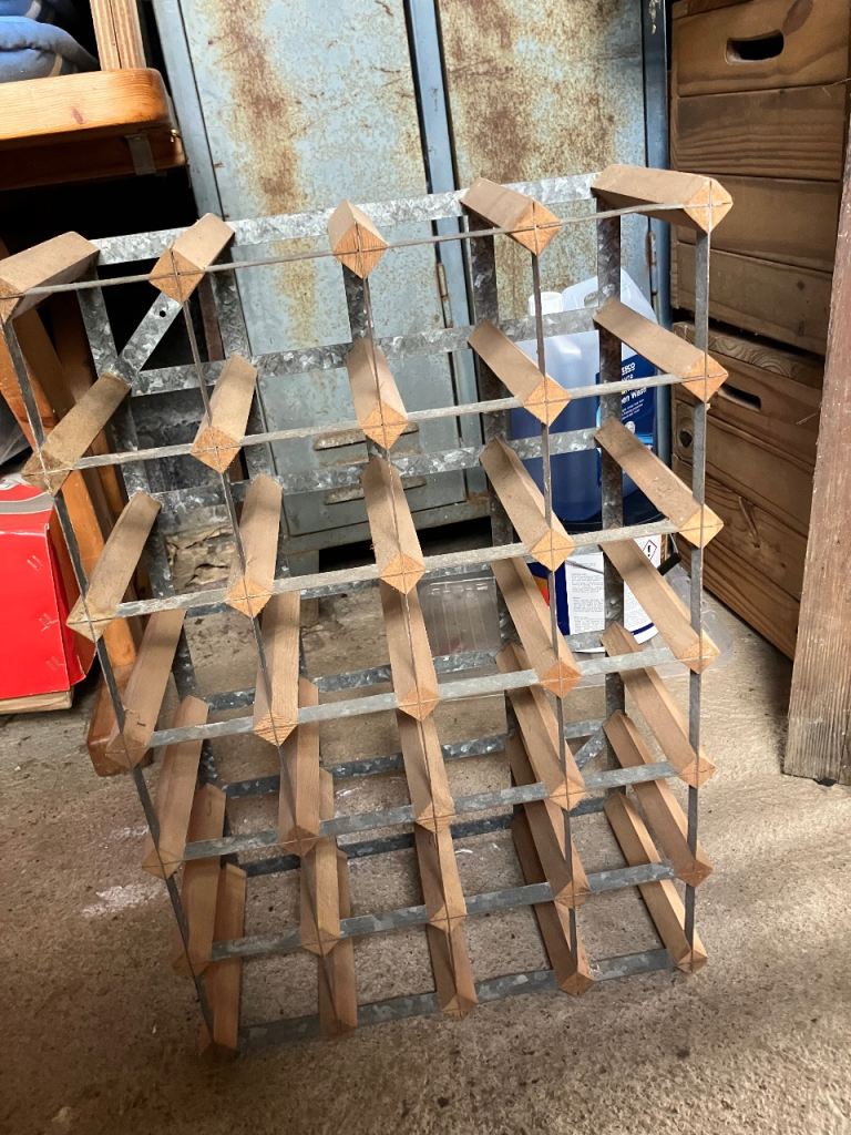 Wooden and Metal Wine Rack - Good Condition