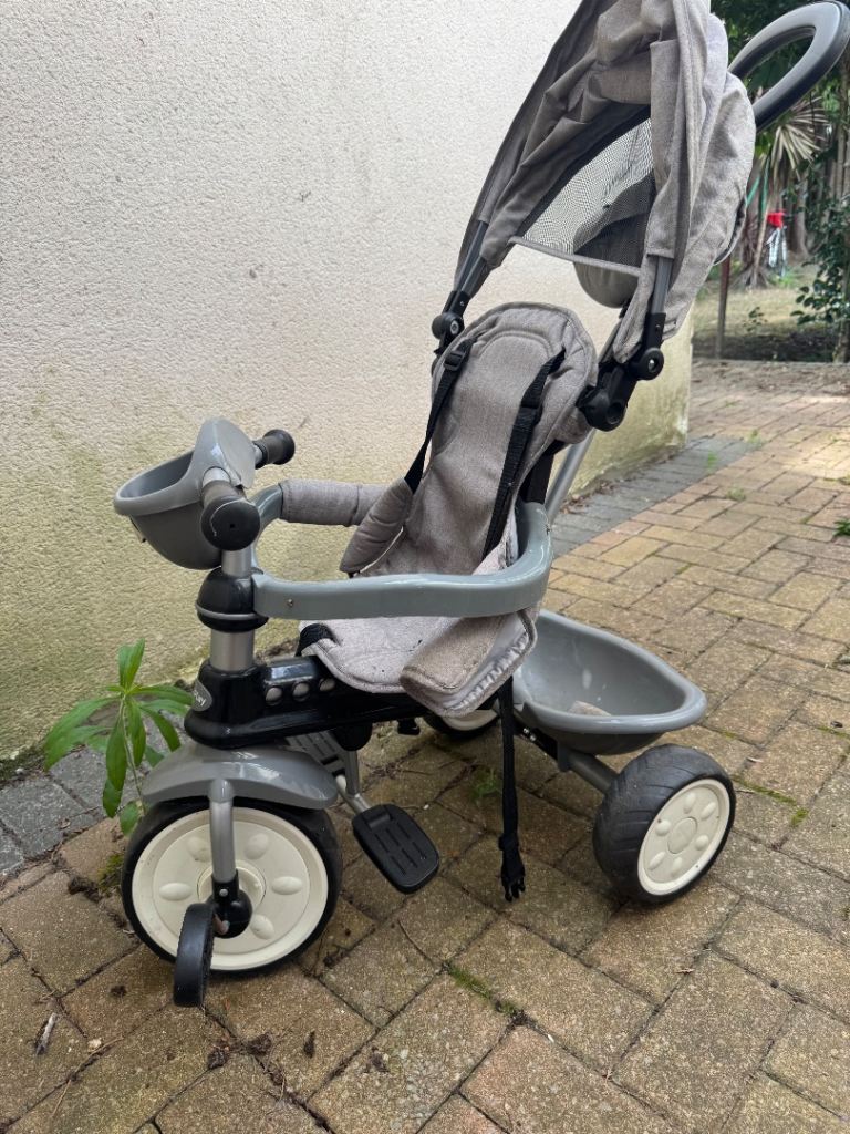 Kids Grey Tricycle with Sun Canopy – Good Condition
