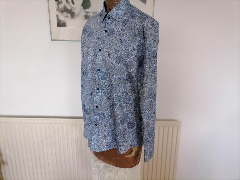 Designer OSCAR BANKS Luxury Pure Cotton Shirt. N. Mint Cond. Size : M ( 39 - 40)