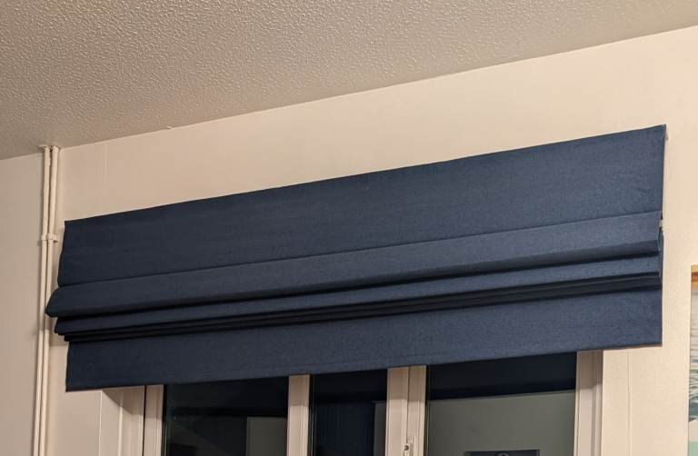 Navy Blue Fabric Roman Blind – Good Condition