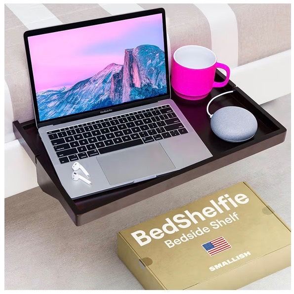 BedShelfie Bedside Shelf - wooden, black