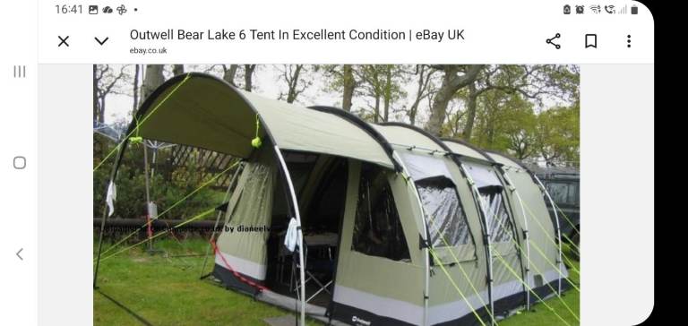 Outwell Bear Lake 6 Family Tunnel Tent – 6 Person, 3 Room