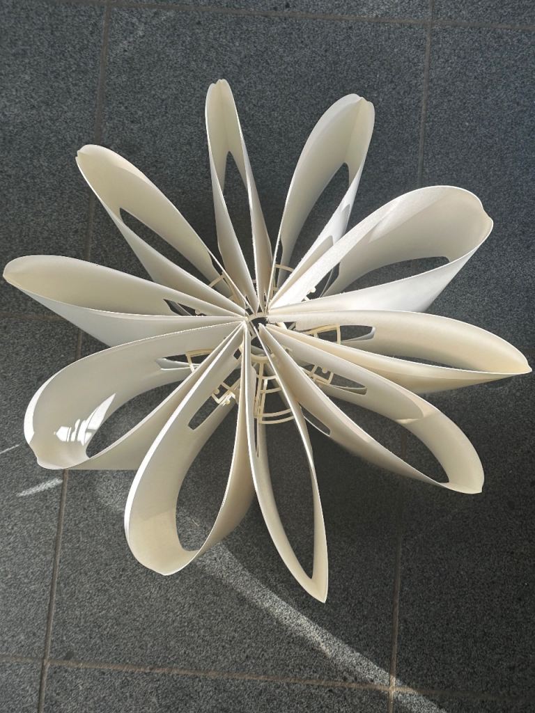White Plastic Flower-Shaped Lampshade