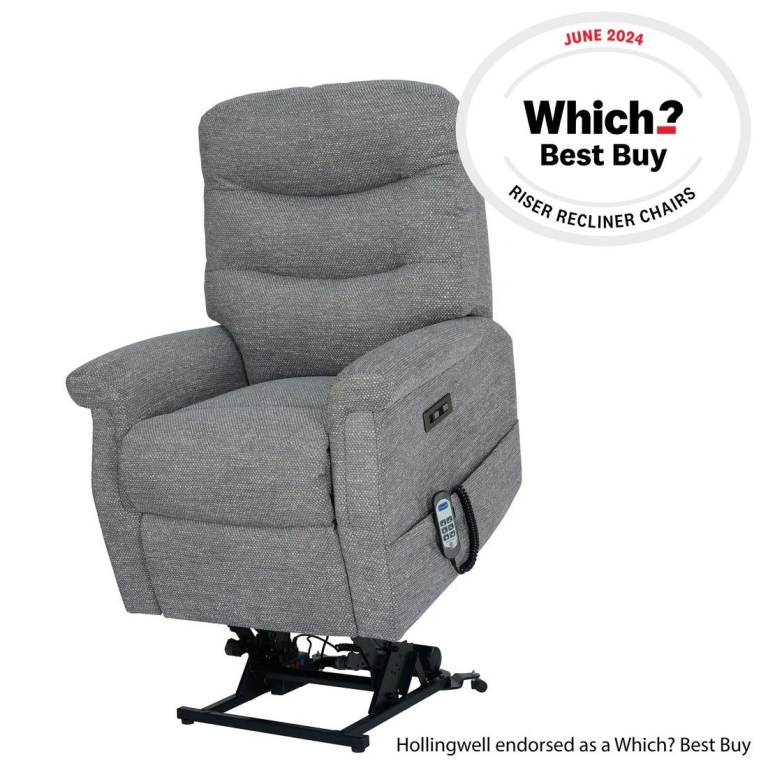 Hollingwell Dual Motor Rise & Recliner Fabric Armchair With Mammoth Foam