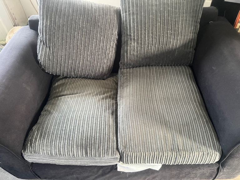 Grey & Black 2 Seater Sofa 