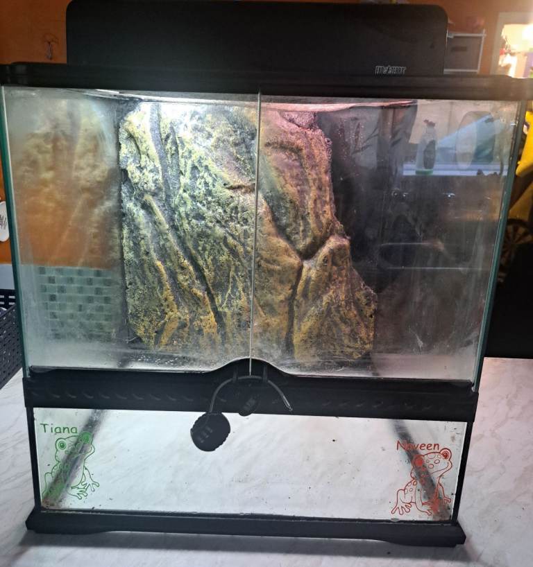 Exo terra terrarium and lighting unit.
