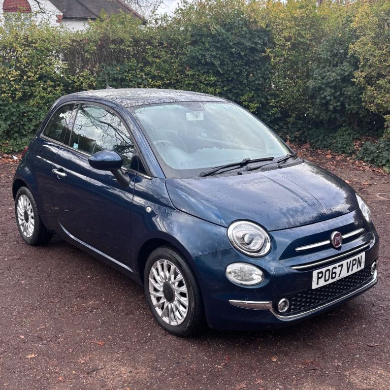 2017 Fiat 500, 1.2 Lounge (67 reg), low mileage, Epic Blue