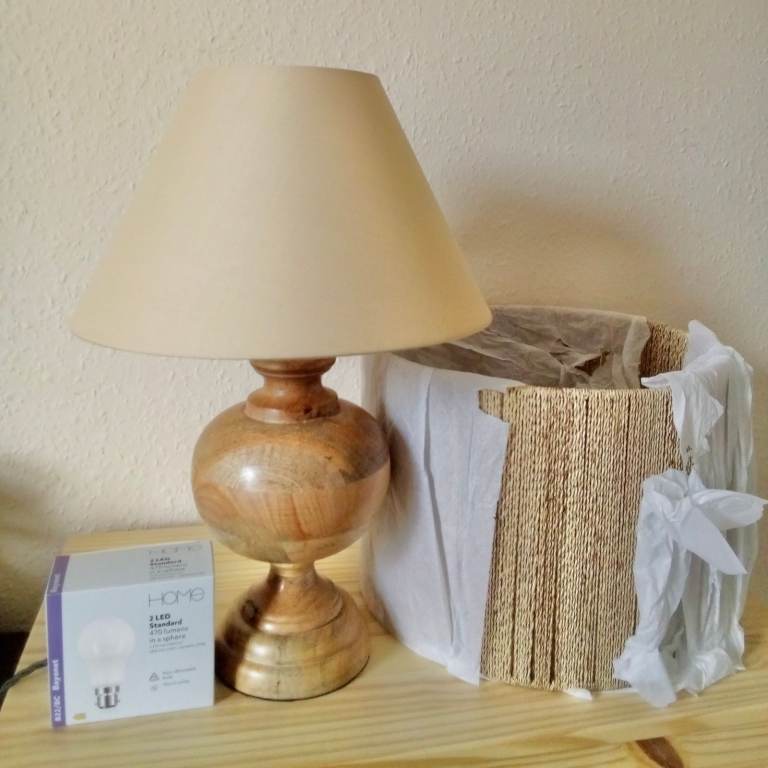 Designer Solid Wood Table Lamp + Lampshades