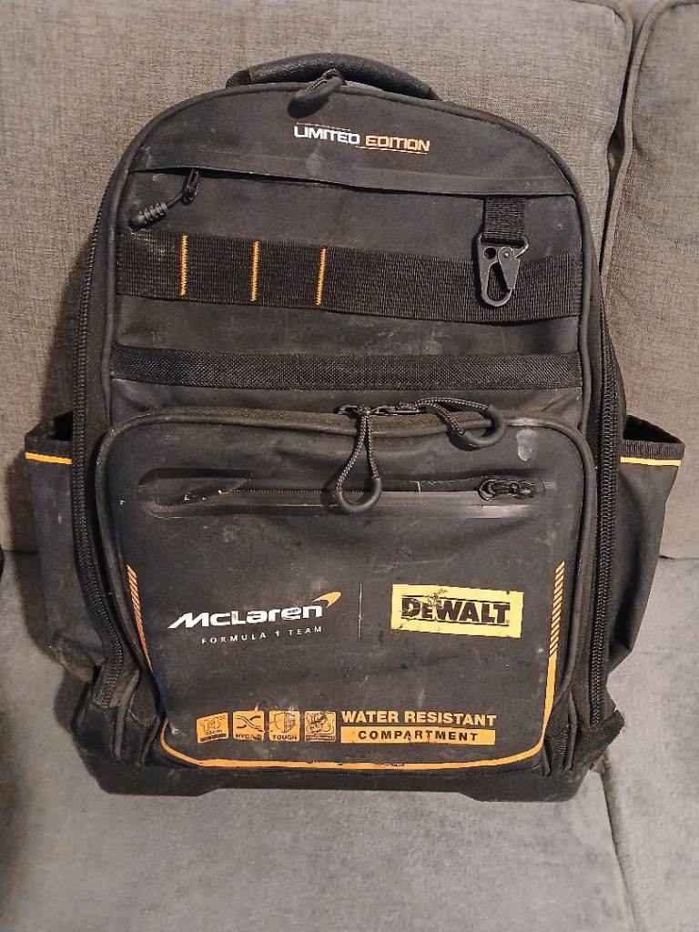 DEWALT McLaren F1 Limited Edition Backpack – Good Condition