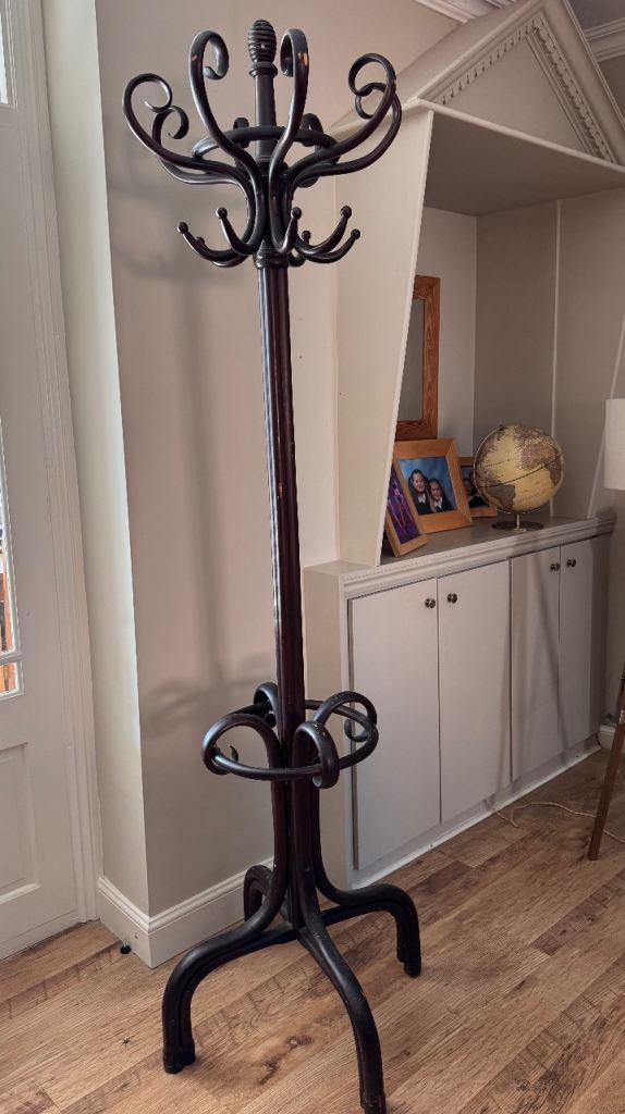 Vintage Bentwood Wooden Coat Stand / Hall Tree – Solid Wood