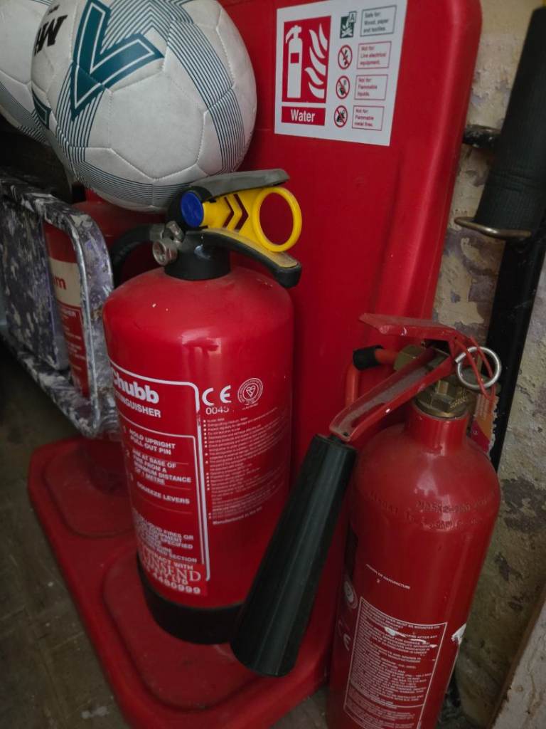Chubb Fire Extinguishers with Red Stand – Good Condition