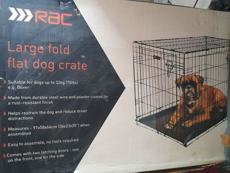 RAC - NEW Folding/portable DOG CRATE with TRAY