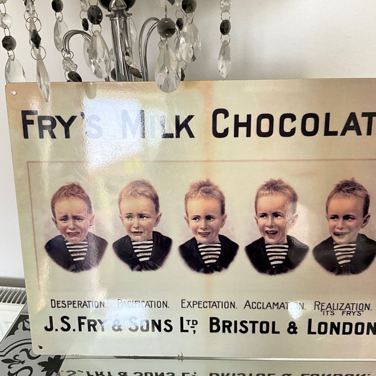 MAYFAIR POSTER ADVERTISING FRY'S MILK CHOCOLATE. REPRO