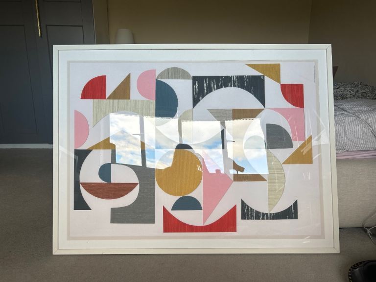 Habitat Large Abstract Geometric Wall Art Print – Good Condition