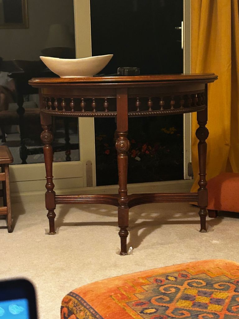 Antique Mahogany Drop Leaf Games Table – Ornate Detailing