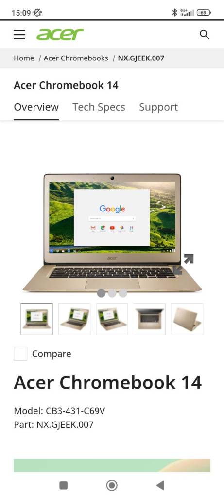 Acer Chromebook 14 CB3-431-C69V - 14" screen - Intel Celeron - N3060 - 2 GB RAM - 32 GB eMMC 