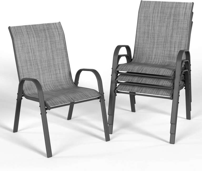 2 BRAND NEW HIGH BACK STACKABLE GARDEN CHAIRS 