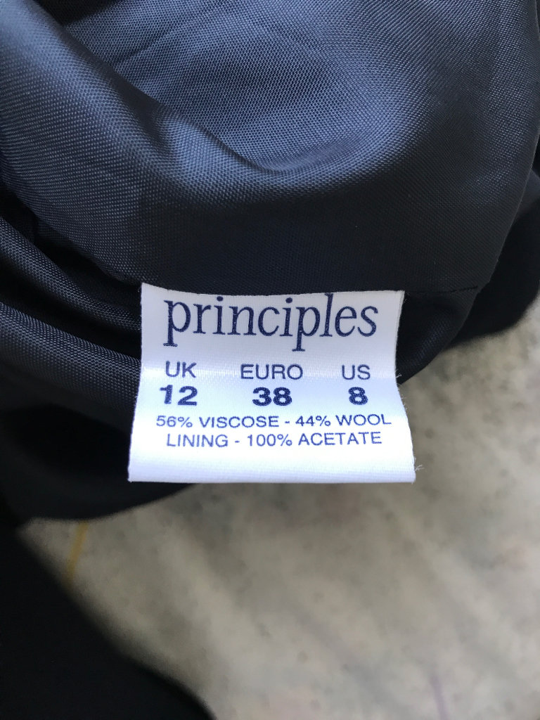 principles uk size 12 navy with buttons knees length 