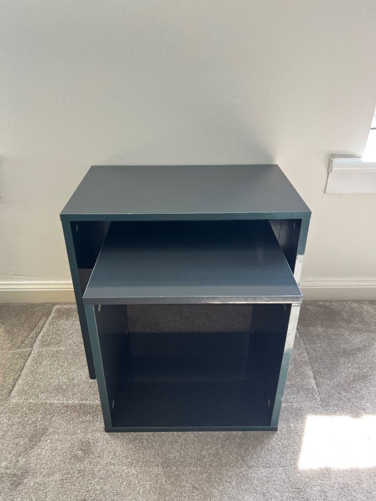 Dark grey high gloss double side table