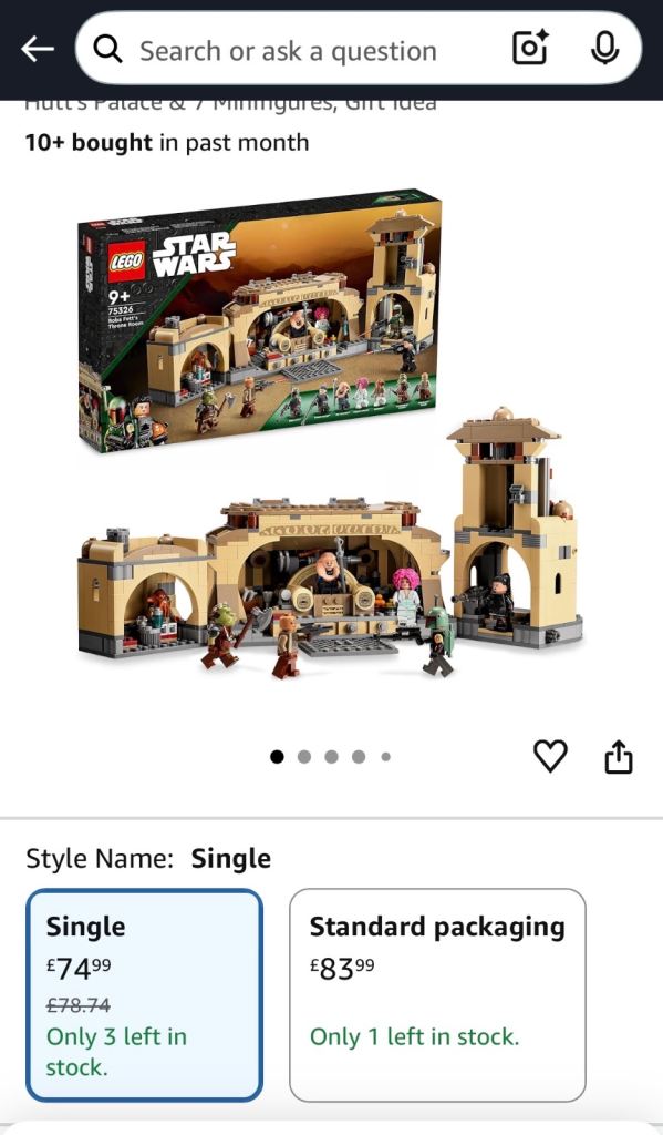 Lego Star Wars bundle boba fett throne room+ mini figures + slave1 ship