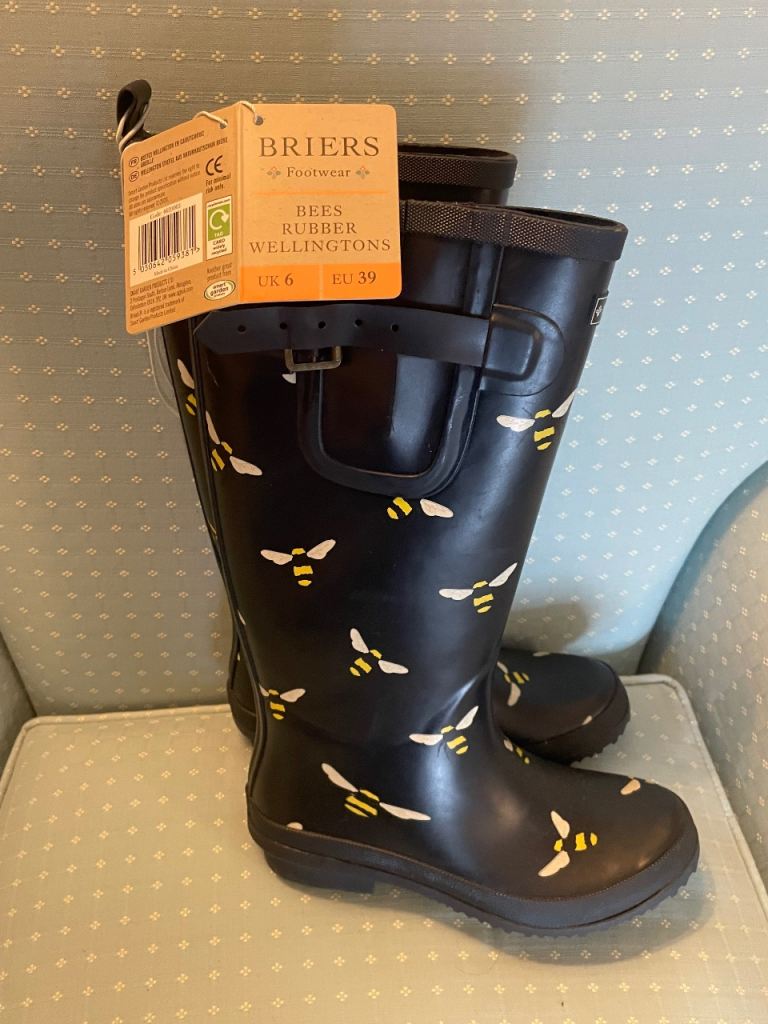 Ladies NEW Briers  ‘Bee’ design wellies.. Size 6/39