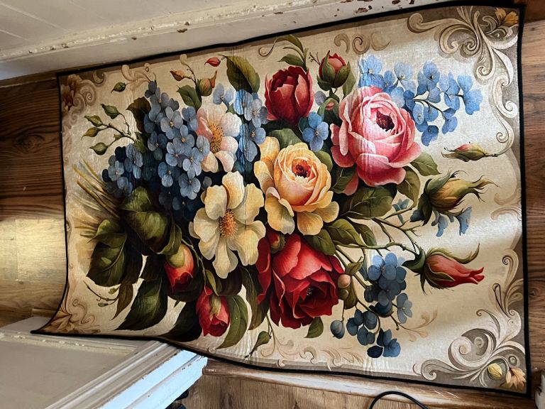 2 Large textile vibrant colour pictures or throws
