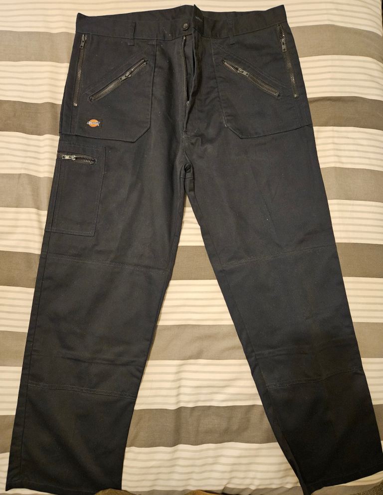 Dickies Black Straight Cargo Trousers
