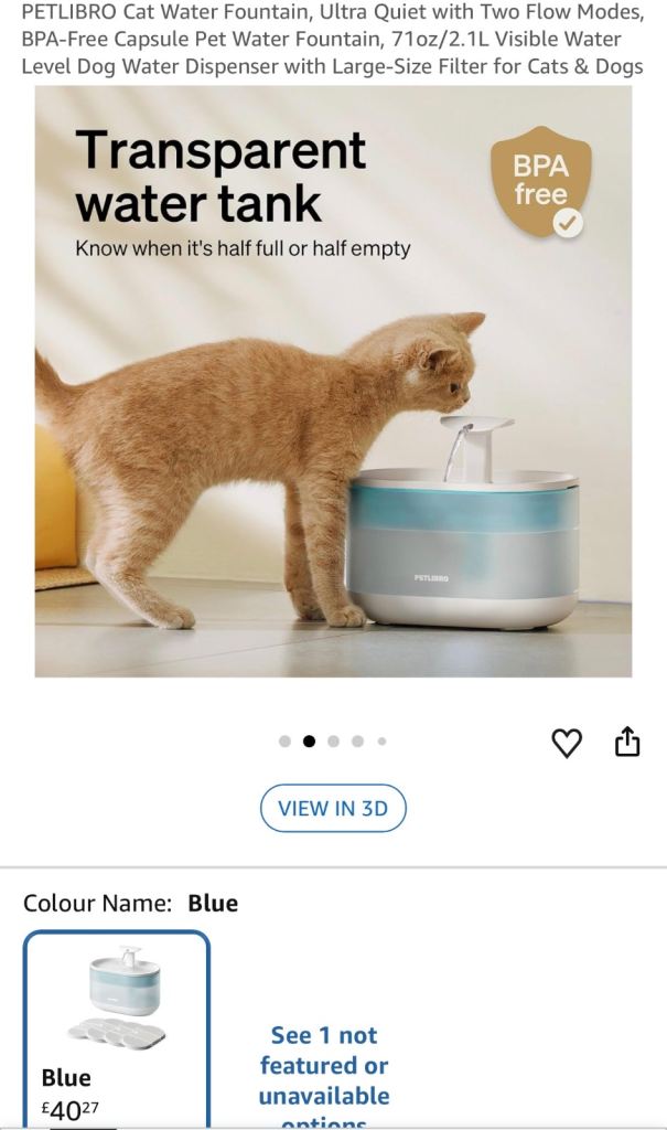 Cat water fountain with filters 