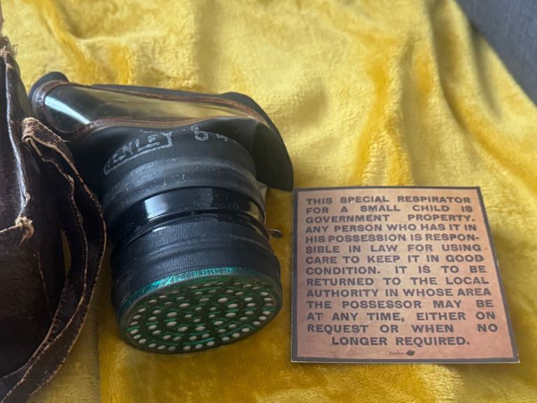 Vintage Child's Gas Mask with Original Box and Instructions