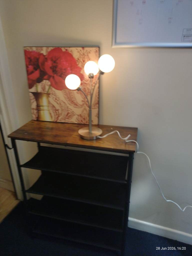 Bedside Table Lamp with 3 Low Energy Bulbs