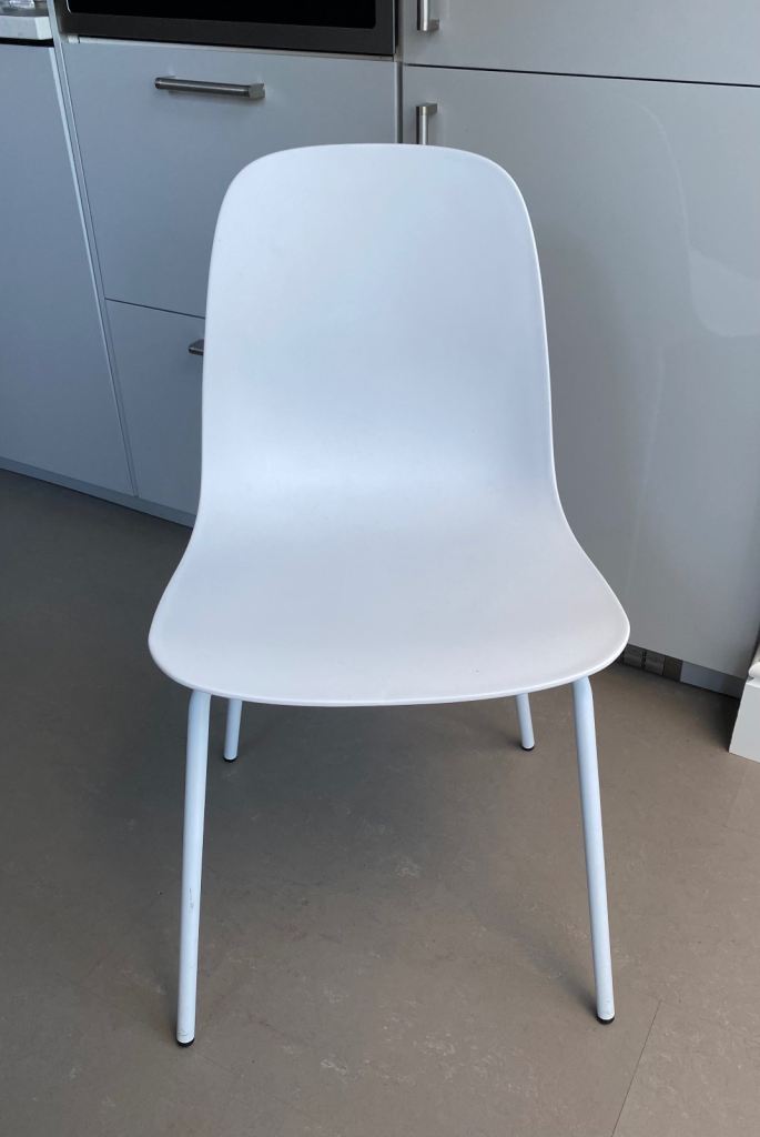 Set of 6 white dining / kitchen chairs from John Lewis's