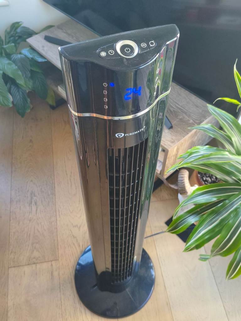 Puremate Black Tower Fan with Digital Display