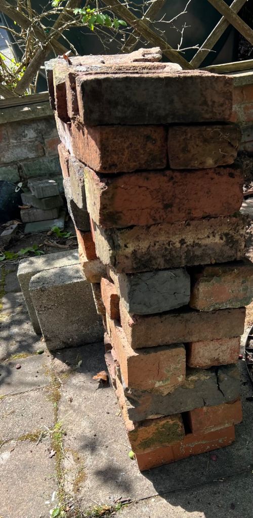 Free pile of assorted bricks. 