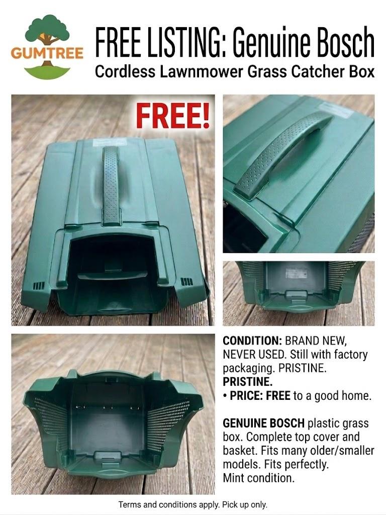 Bosch Cordless Lawnmower Grass Catcher Box 