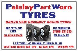 *OPEN 7 DAYS ** MATCHING PAIRS & SETS BRANDED PWORN TYRES ALL SIZES IN STOCK#PUNCT-REP £15 TAXI £10
