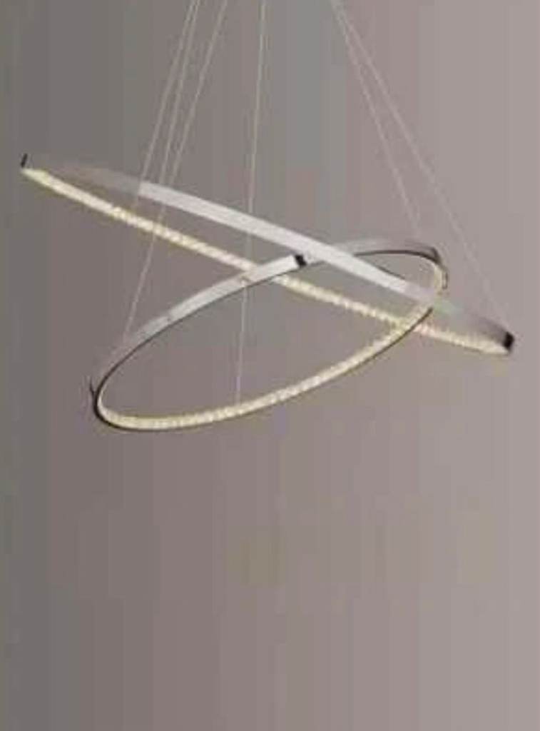 John Lewis Zephyr LED Dual Ring Pendant Chrome RRP £295 