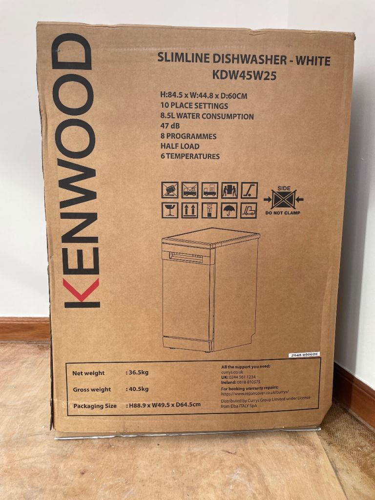 Kenwood Slimline, free standing, white dishwasher