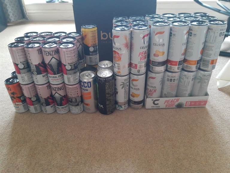 Energy Drinks 76 Cans Tenzing & Celsius
