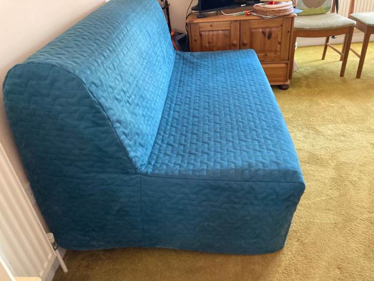 Ikea Lycksele 2-seater sofa bed, teal cover