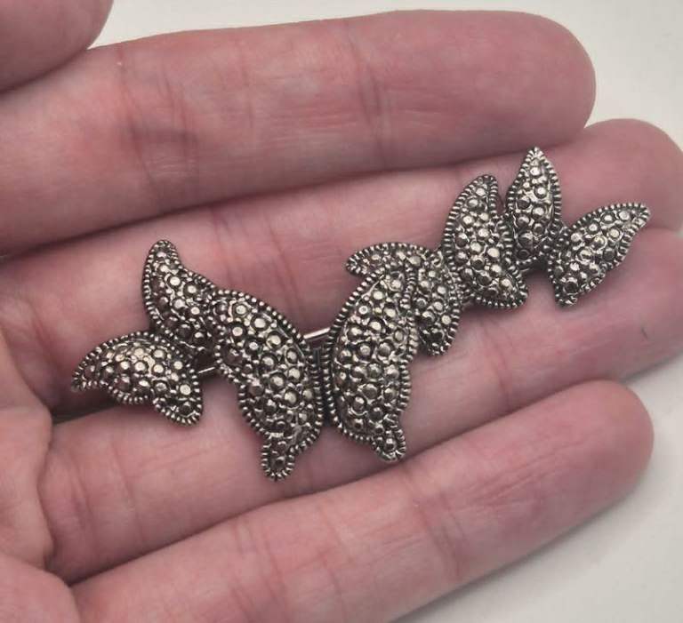 Keyes costume multi butterfly marcasite brooch