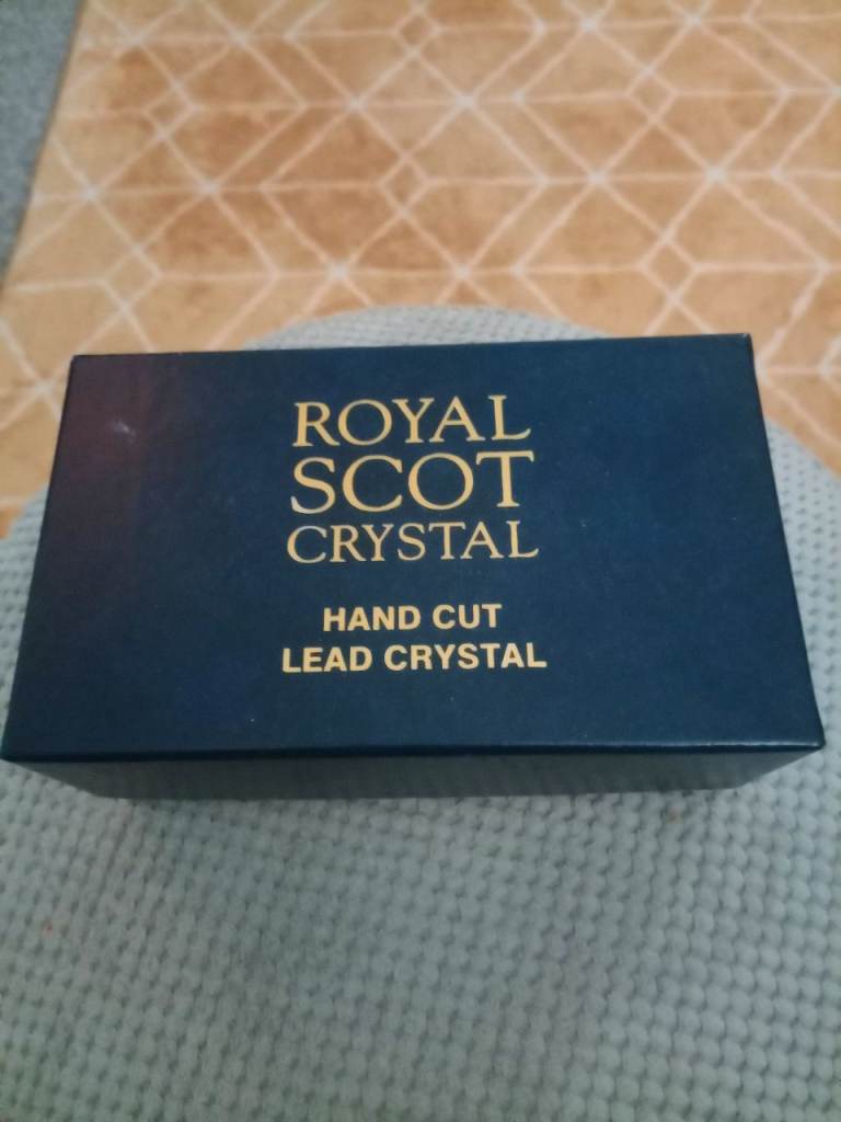 Royal Scot Crystal Hand Cut Lead Crystal Tumblers - New in Box