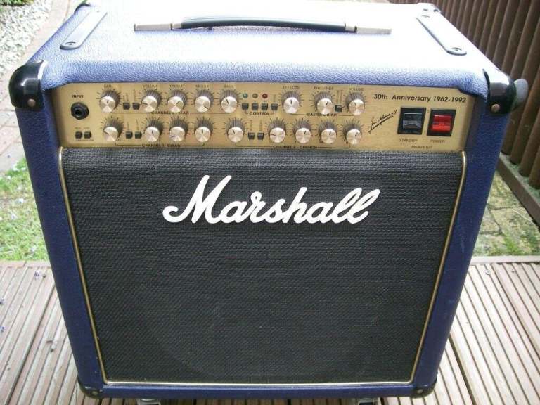 Marshall 6101  30th Anniversary 100 watt 1 x 12 combo electric guitar amplifier-'92-Blue tolex