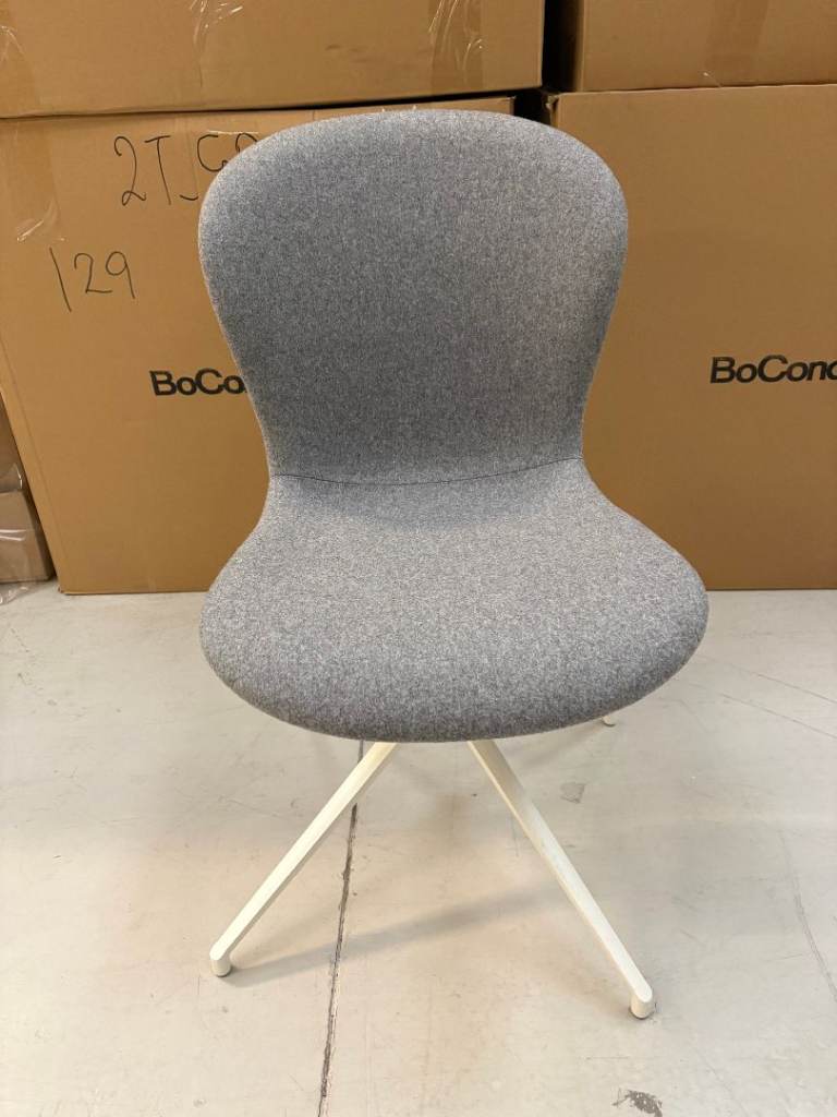 BoConcept Adelaide Swivel chair  light grey Lux Felt with matt white base RRP £775